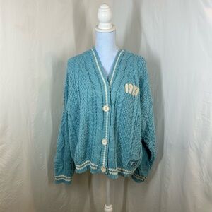 Taylor Swift 1989 Blue Cable Knit Cardigan Sweater - Size M/L